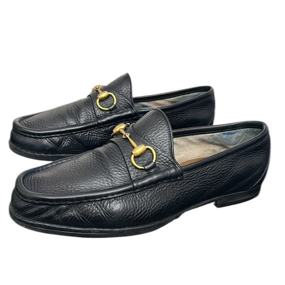 Gucci Other - Gucci vintage MEN'S HORSEBIT 1953 LOAFERS Black Leather with Gold Detail Sz 9